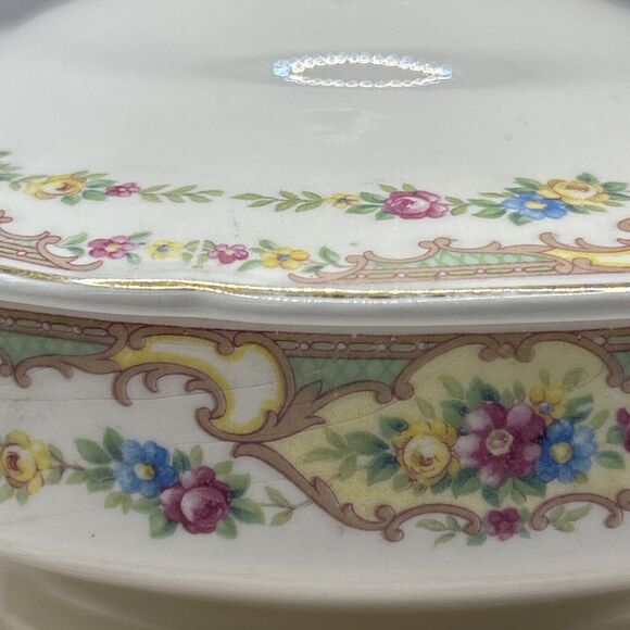 Antique 1930’s Mt Clemens MILDRED Casserole Covered Vegetable Dish And Plate - Picture 2 of 16